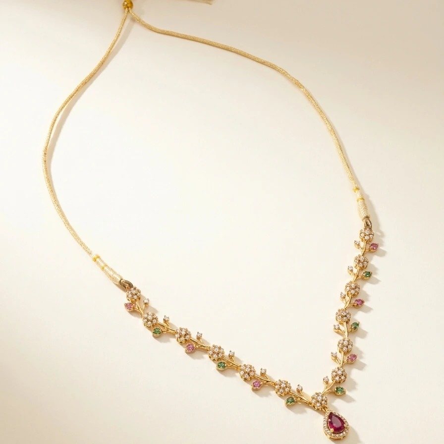 Square social crop of the vine necklace